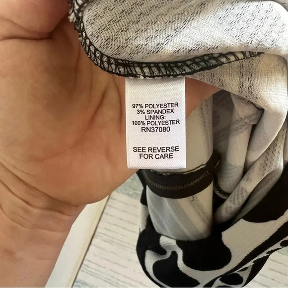 CATO Black White Print Sheath Dress Geometric Print Half Sleeve Size 10 - Picture 13 of 14